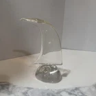 Vtg Hand Blown Clear  Arte Glass Murano ICET Nautical Sailboat