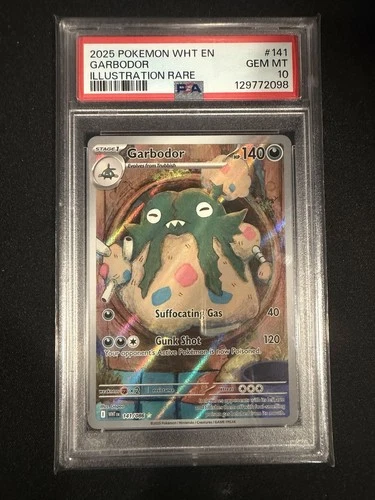 Pokemon 2025 Garbodor 141/086 Illustration Rare White Flare GEM MINT PSA 10 💩