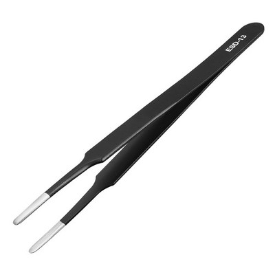 ESD Anti-static Stainless Steel Tweezers Blunt Tip Non-magnetic 4.8'' Long