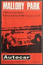MALLORY PARK 16 Oct 1966 CLUBMAN'S CAR RACES Official Programme