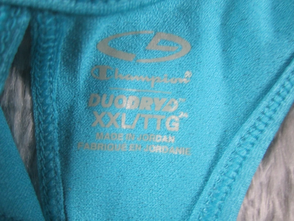 Womens 2XL Blue Racerback Athletic Tank Top Textured Fabric Banded Hem Champion - Image 4 of 4