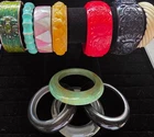 Vintage Costume Jewelry Bracelet Lot Carved Lucite/Celluloid, Enamel, MOP NICE!