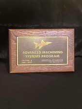 VTG General Dynamics Ft Worth F-16 Plaque 1981-1983 Advanced Machining Systems