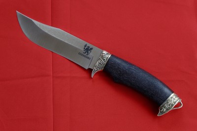 EISENEHRE Nachtstein | M390 Jagdmesser 265 mm | Griff Hainbuche | Lederscheide