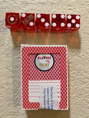 Las Vegas Palms Casino Play Boy Club playing cards and 5 matching dice