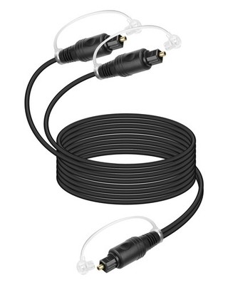 Optical Audio Splitter 1 in 2 Out,Toslink Digital Fiber Optical Audio Cable S...
