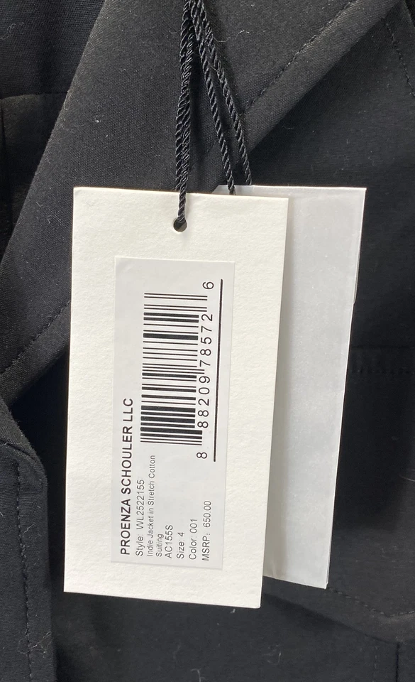 Proenza Schouler Women's Black Indie Jacket Outerwear Size 4 NWT - Image 4 of 4