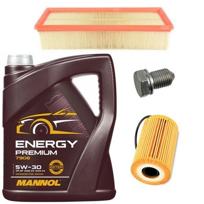 5L 5W30 MANNOL & AIR OIL FILTER SERVICE KIT FITS VW GOLF 1.4 1.8 TSI MK6 2008-12