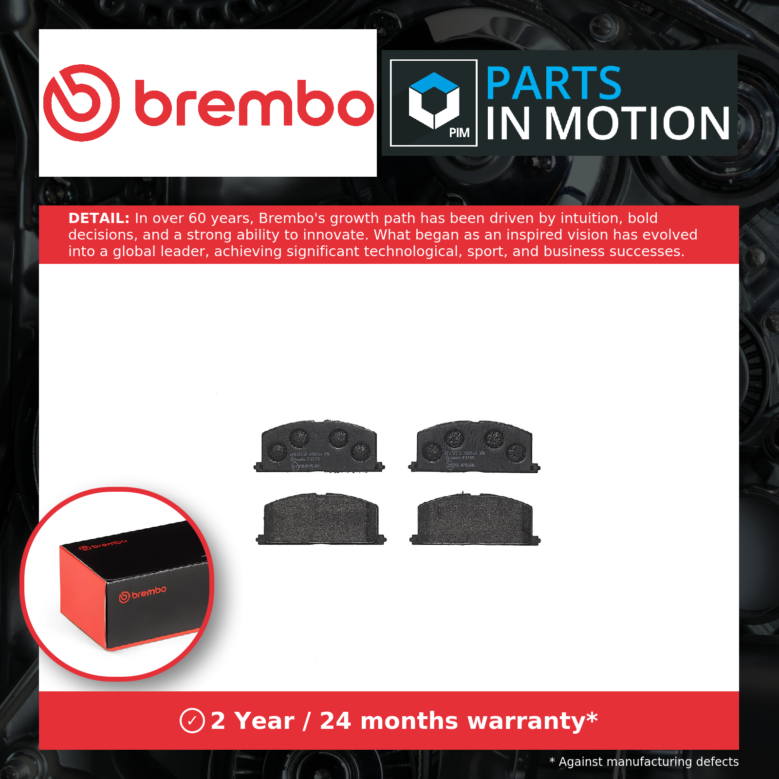 Brake Pads Set fits TOYOTA CAMRY CV10, V1 1.8D Front 82 to 86 Brembo 0446501010