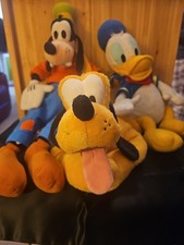 Disney Plush Lot Of 3 Pluto Donald Duck And Goofy