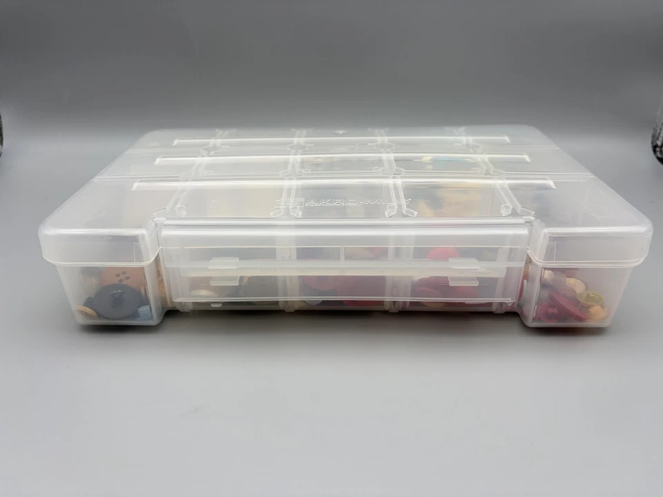 Mixed Sewing Craft Button Lot Vintage to Now Plastic Metal Wood Moons Bears - Image 3 of 4