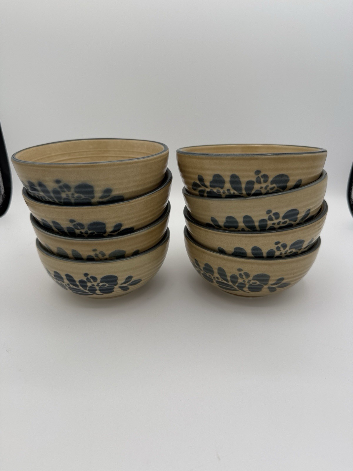 Vintage Pfaltzgraff Folk Art Soup Cereal Bowls Lot Of 8 Coun