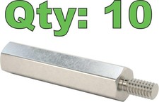 (Qty 10) 1/4-20 Male-Female Threaded Standoff 2-1/4" Long 18-8 SS
