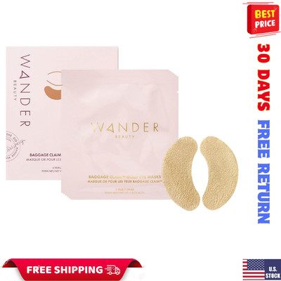 Wander Beauty Gold Foil Under Eye Patches for Dark Circles & Puffiness, 6 Pairs
