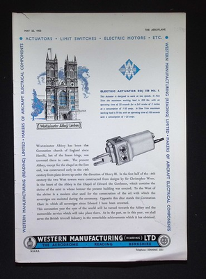 #ad #ad Original 1953 Advert Western Manufacturing Aircraft Electrical Components GBP 14.99