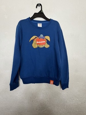  Vintage 90s Style Nickelodeon TV Bumper Graphic Sweatshirt - Blue Size XS 