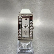 Swarovski Lovely Square Tank Watch Women 21mm White Dial Silver Rectangle NewBat