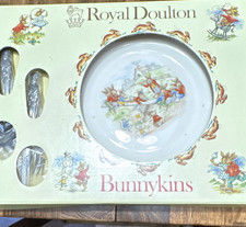 Royal Doulton Bunnykins Mixed Set Plate Spoon Fork Multicolor