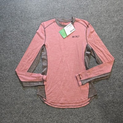 CEP Top Womens Size Small Pink Cold Weather Merino Wool Running Ski Layer Knit