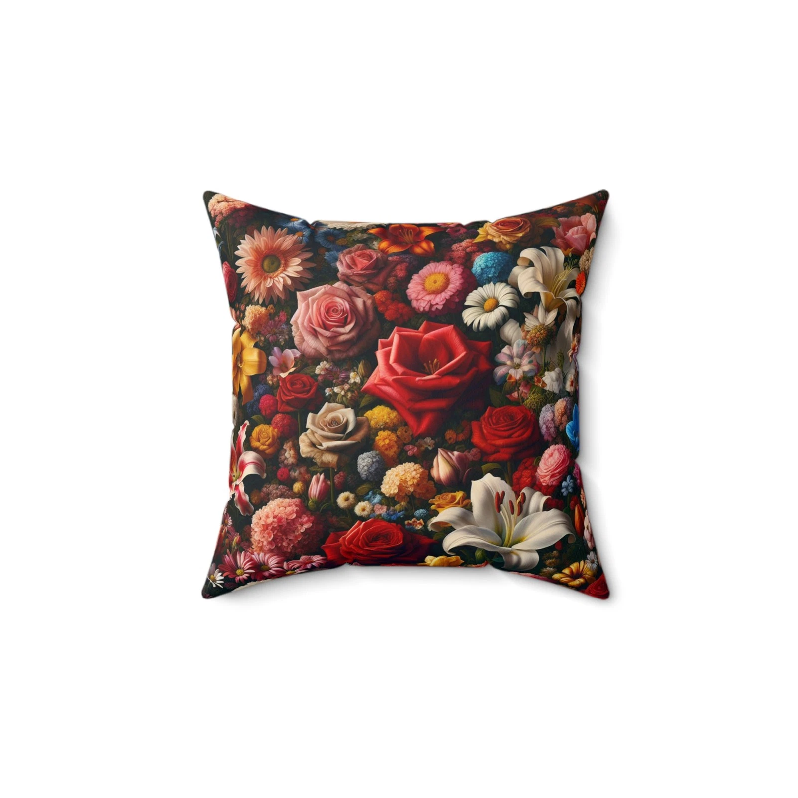 Floral Pattern Square Pillow, Home Decor, Gift, Throw Cushion, Cozy Accent