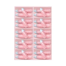 120 Pcs/Box French Tip False Nails Press On Nails Almond Artificial Nails