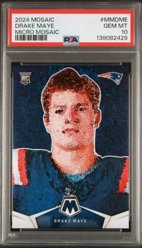 DRAKE MAYE ROOKIE! MICRO MOSAIC CASEHIT! PSA 10! NEW ENGLAND! 2024 PANINI MOSAIC