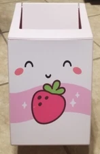 Strawberry Milk Carton 1.3 Gallon Waste Bin Trash Can