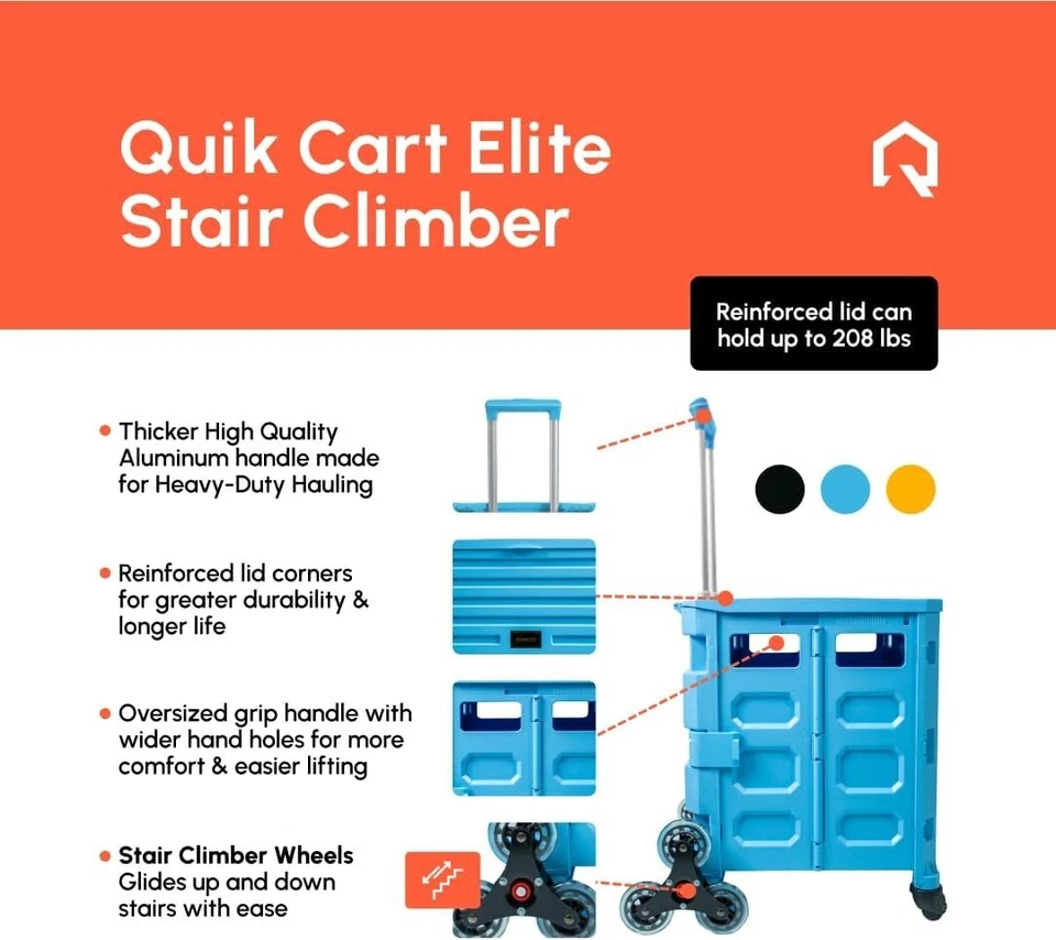 Carro de tracción plegable utilitario rodante para escalador de escaleras de 4 ruedas de alta resistencia Foto 4 de 4