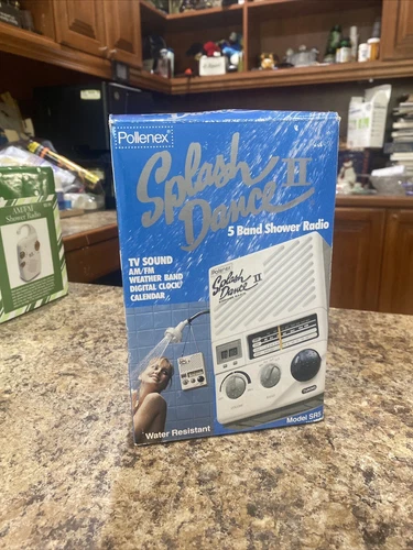 New Vintage Pollenex SR-5 Splash Dance II Shower Radio TV Sound AM/FM Whether