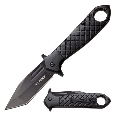 New Tac Force Linerlock A/O Black Folding Poket Knife TF-1042BK
