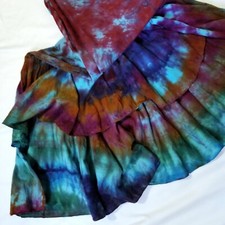 Tie dye medium dress one of a kind hippie concert green turquoise pink yellow