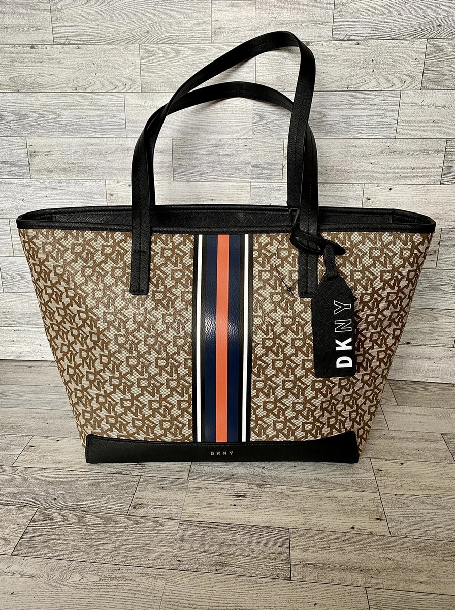 DKNY Logo Print Mini Backpack in Brown