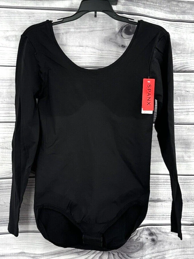 SPANX LONG SLEEVE THE BASE BODYSUIT Women's Size Large  BLACK  NEW WITH TAGS!! - Image 4 of 4