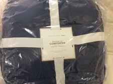 Pottery Barn Teen One 1 Twin Pucker Up Comforter Faded Navy Blue NWT