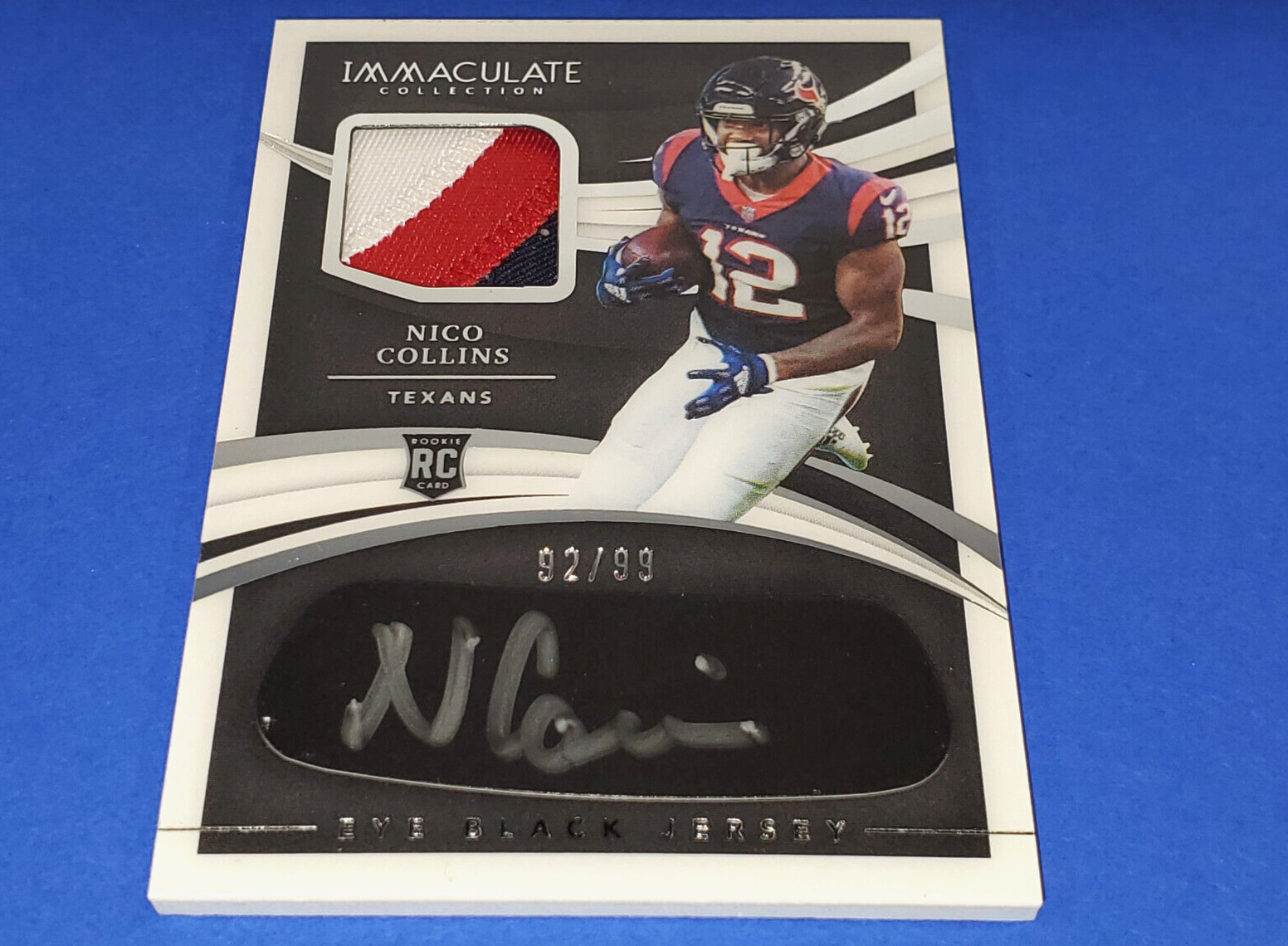 2021 PANINI IMMACULATE NICO COLLINS ROOKIE AUTO EYE BLACK PATCH SIGNATURE SP #99