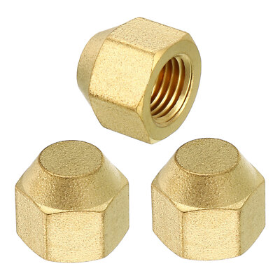 3Pcs 1/4'' Brass Flare Cap SAE Flare Fitting 45 Degree 7/16-20UNF Female Thread