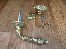 Antique Original P E Guerin gilded cast brass bronze door knob and handle