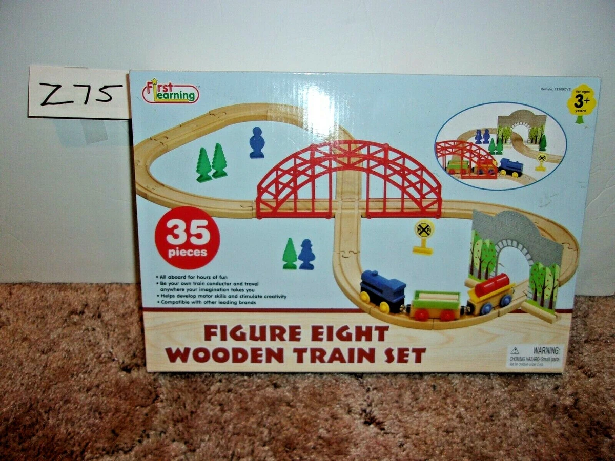 First Learning Figure 8 Wooden Train Set 35 Piece eBay