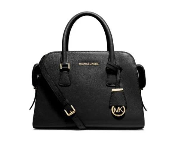 Michael Kors Harper Medium Leather Satchel Shoulder Bag 358 Black 046 NWT