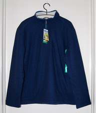 NWT Orvis Mens Blue 1/4 Zip Heavyweight LS Sherpa Lined Sweatshirt sz XL XXL