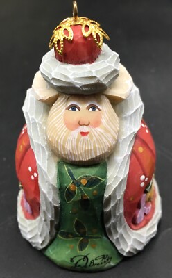 Christmas G De Brekht hand painted 3  X 2  Santa Clause ornament