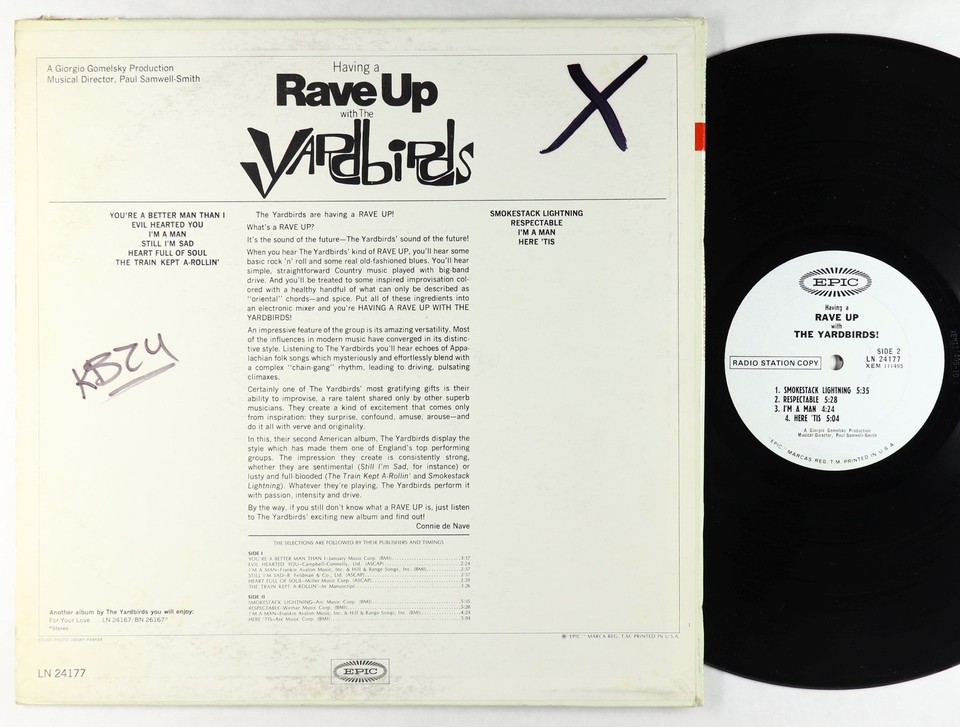 Yardbirds Having A Rave Up LP Epic Mono PROMO eBay