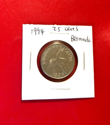 1994 25 CENTS BERMUDA COIN - QUEEN Elizabeth II - NICE WORLD COIN