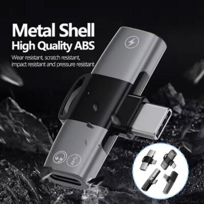 Dual Type-c Adapter Splitter to Double Type C Jack AUX Audio Headphone Adapt 