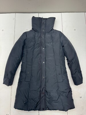 Calvin Klein Black Full Zip Over Coat Womens Size Petite Medium