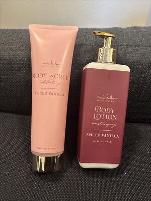 New Nicole Miller Spiced Vanilla Body Scrub And Body Lotion Large 15/10 Oz Combo