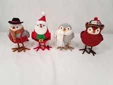 Lot of 4 Target Holiday Wondershop Featherly Friends Christmas Bird Decorations