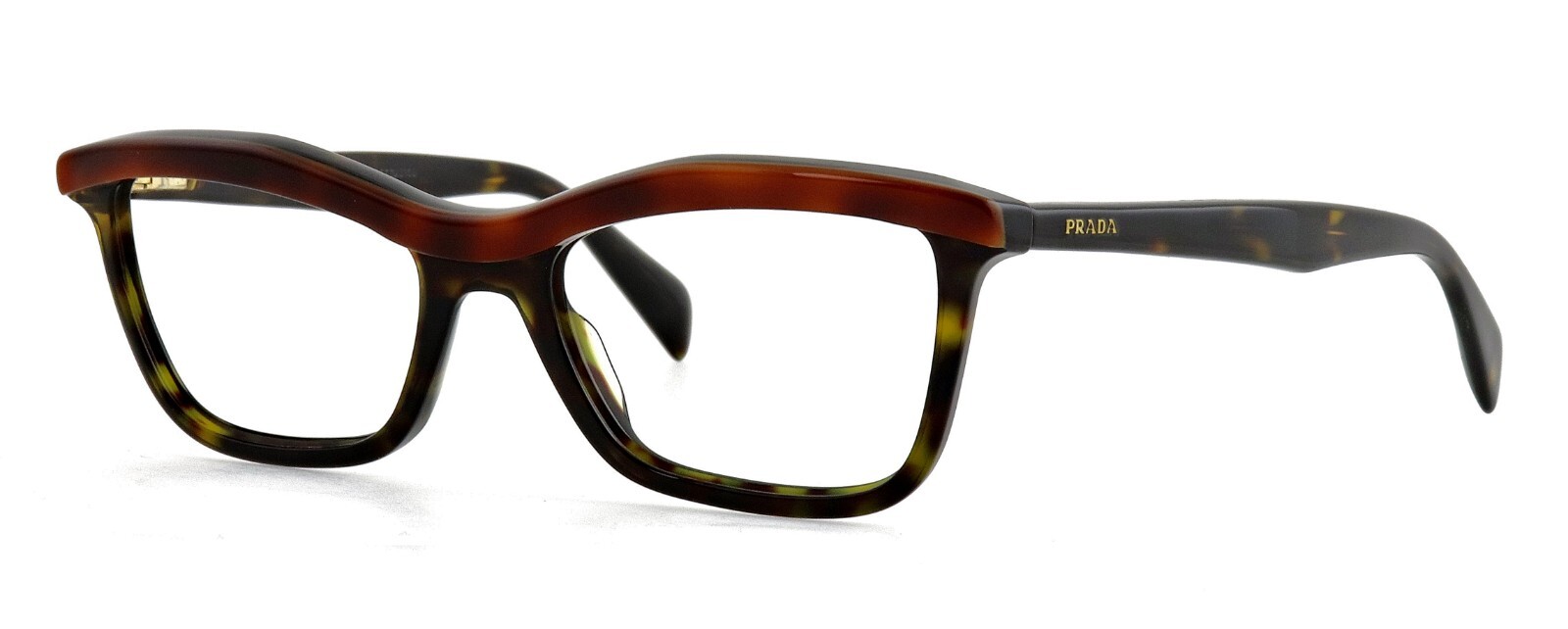 Prada VPR17P MA4-1O1 52mm Black Havana Brown Eyeglass Frames Made in Italy