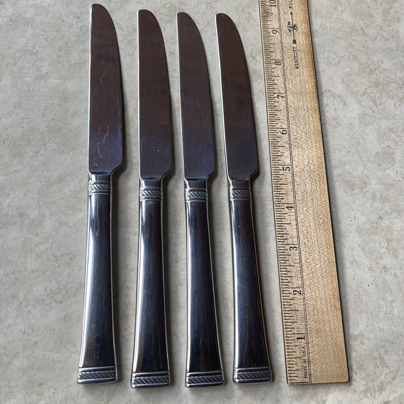Mikasa ROPE Stainless Glossy 4 Dinner Knives Flatware