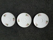 3 Untertassen / Unterteller Seltmann Weiden Bavaria Rosenmuster 